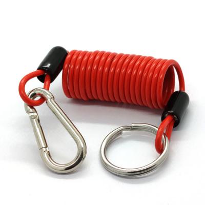 China Best PVC Coating Safety Spring Coil Retractable Tool Lanyard for sale