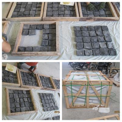 China Flamed/Honed/Tumbled/Natural Stone Grey Cubestone/Cobblestone/Cube Granite Stone for Driveway for sale