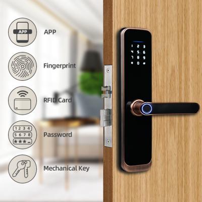 China 50mm Fingerprint Smart Door Locks Digital Password With Semiconductor Sensor for sale