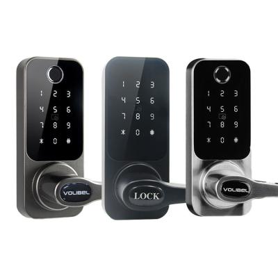 China Wireless Front Door Handle Smart Lock ROHS Wifi Deadbolt Door Lock for sale