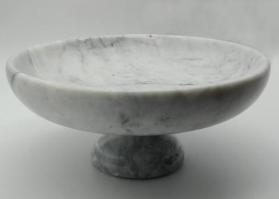 China 10 Inch Solid Stone Serving Bowl , Real Marble Fruit Bowl With Stand for sale