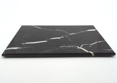 China Black Small Marble Chopping Board Durable Rectangle Round Edge Backside for sale