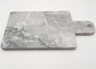 China Paddle Shape Stone Placemats , Marble Cooking Board Grey Color Polished for sale