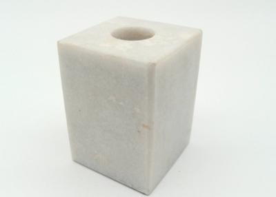 China Square Stone Pillar Candle Holders Polished Finish Surface Moisture Resistant for sale