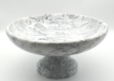 China Grey Stone Serving Bowl , Table Decorative Stone Bowl Natural Solid Marble for sale
