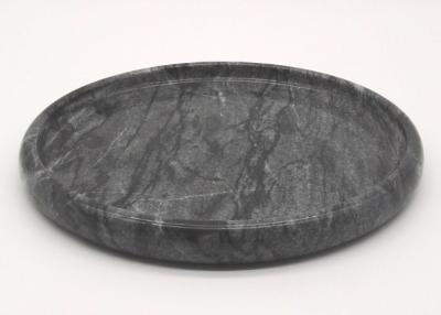 China Hotel Natural Round Marble Serving Tray Black Polished Environment Friendly for sale