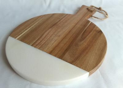 China Marble Acacia Wood Household Stone Placemats Paddle Shape for sale