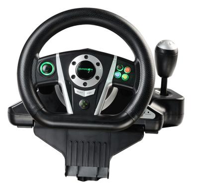 China Black / White Vibration Driving Game Steering Wheel For PC / X-Input / P2 / P3 for sale