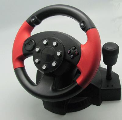 China Small USB Vibration PC Game Racing Wheel Pc Steering Wheel And Pedals for sale