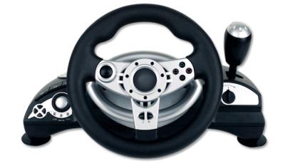 China Dual Vibration Wired Large PC Game Racing Wheel With Adjustable Sensitivity for sale