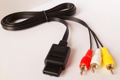China Cable del cordón de la CROMATOGRAFÍA GASEOSA de N64 RCA para el TV AV video los 6ft de Nintendo Gamecube en venta