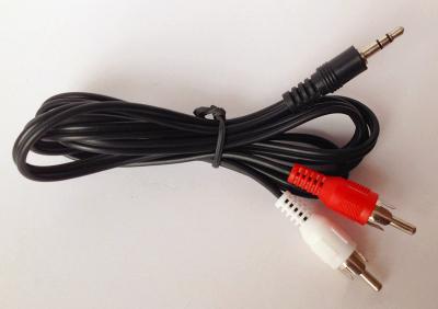 China 1.2M length 2 RCA to 3.5 stereo AV cable For IPOD / IPHONE DVD players for sale