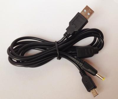 China Black USB to MINI5P & PP 2in1 USB Data Charging Cable 1.2M for sale