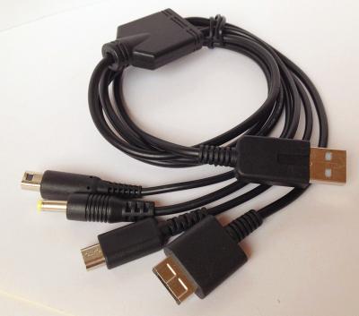 China Universal Multi-function Extendable USB Cable With Micro 5pin , PP P VITA DS charge cable for sale