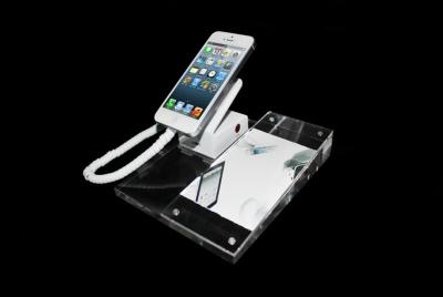 China COMER retractable adjustable Mobile Phone Display Alarm Holder with Charger Acrylic Base Display for sale