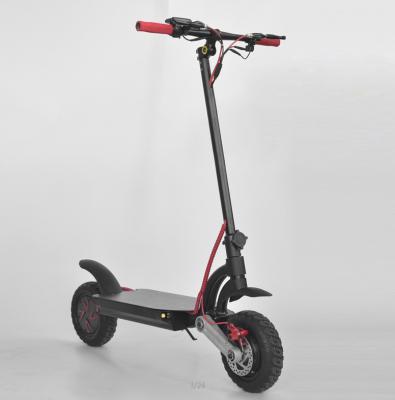 China Black Electric Kick Scooter 10 Inch Dual Motor Off Road Electric Scooter Easy To Fold for sale