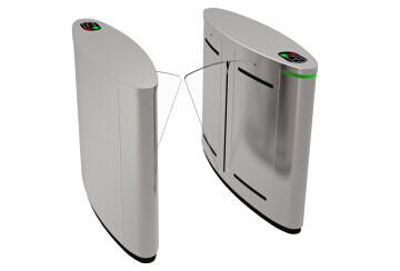 China Smart Flap Barrier Gate , Silver RS232 Interface Automatic Turnstile Gate for sale