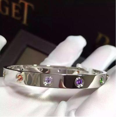 China Fine Jewelry Car Tier Love Bracelet White Gold Aquamarines Sapphires Spinels Amethysts for sale