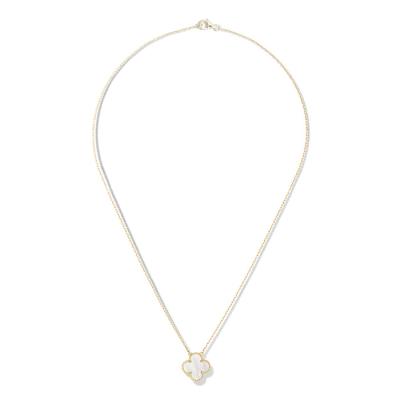 China VCA Necklace VCARA45900 Vintage Alhambra pendant yellow gold white mother-of-pearl for sale