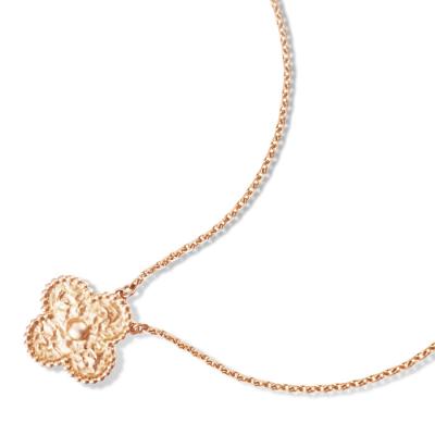 China Collar VCARN9ZS00 del oro del rosa del colgante 18K de Alhambra del vintage de la fábrica de la joyería de China en venta