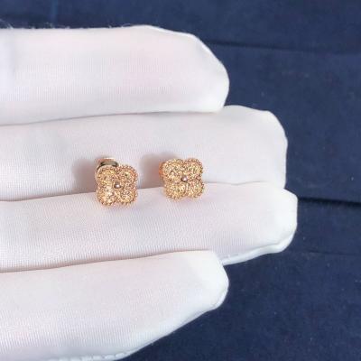 China Vancleefarpels Sweet Alhambra Earstuds 18k Rose Gold Factory Sales Fine Jewelry Earring for sale