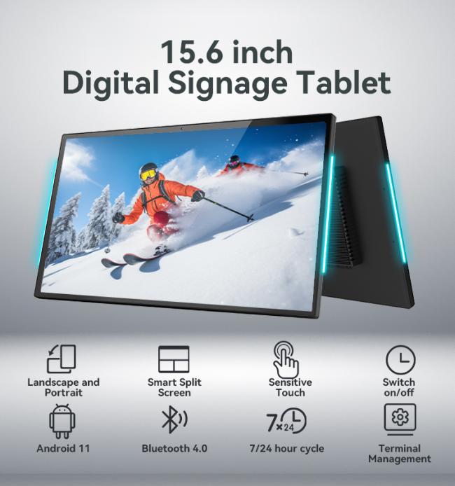 15.6-inch Android tablet PC wall mounted in commercial environment