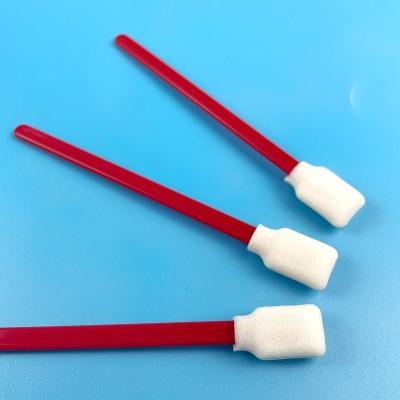 China Customize Accept Foam Cleaning Swab Red Handle Electronics Cleaning Stick for sale