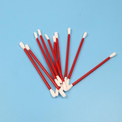 China Lint Free Double Ended Non-Reusable Cleanroom Dacron Polyester Swab With Red PP Stick for sale