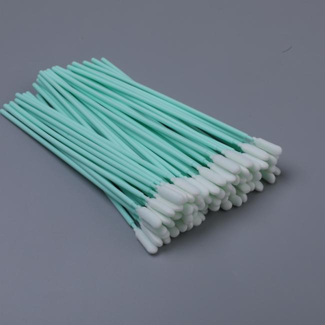 Close-up view of TX740 Series swab showing detailed construction and foam tip