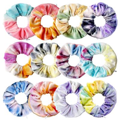 China New Arrival Tie-dye Velvet Hair Scrunchie for sale