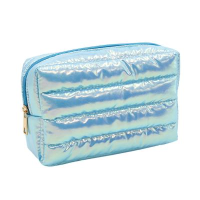 China Solid Color Cosmetic Bag quilting storage bag en venta