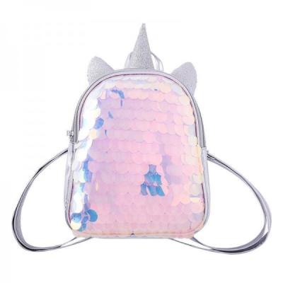 China Cute Sequin Unicorn shape backpack for School students for sale