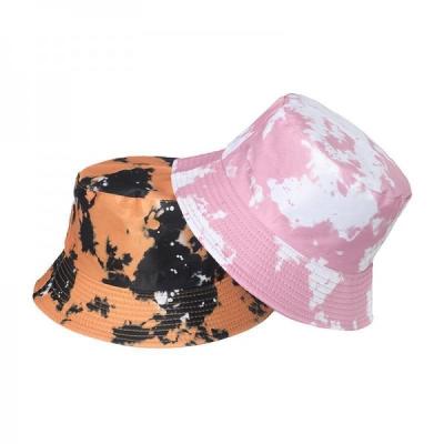 China 2022 New Fisherman Hat Pink Orange Tie-dye Bucket Hat for sale