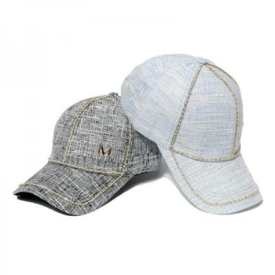 China 2022 Summer M Logo Fashion Baseball Cap With Diamonds For Women for sale