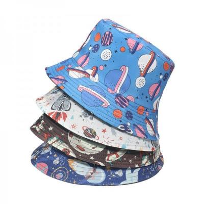 China Space Planet Basin Hat Spaceship Constellation Print Bucket Hat for sale