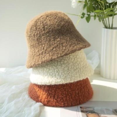 China Sombrero de lana del lavabo de la cachemira del sombrero de Hat Wool Bucket del pescador del sombrero de las lanas del cordero de la felpa para las mujeres en venta