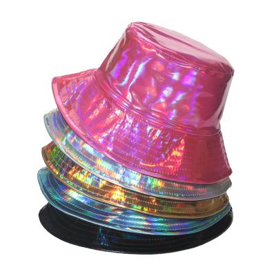 China Hip Hop Laser PU Fisherman Hats Are Used For Stage Performances for sale