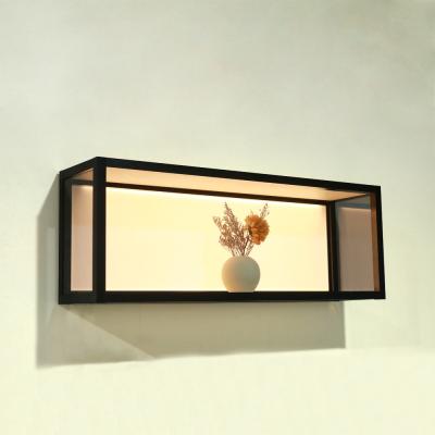 China 810x200x298mm Aluminum Luminous Cube Wall Shelf For Living Room Decor for sale