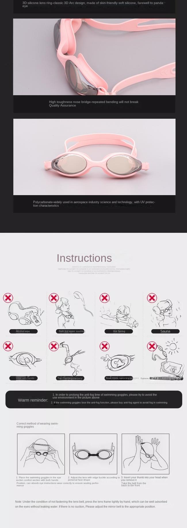 Multiple color options available for professional swimming goggles