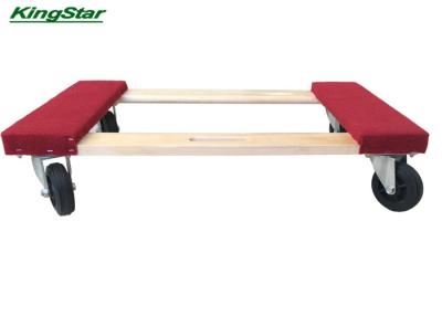 China Office Furniture Carpet End Dolly With Hardwood Batten And 100Mm Pvc Wheels for sale