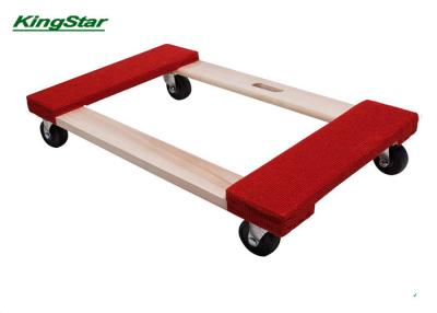 China Popular Red Hardwood Carpet End Dolly , Wheeled Dolly For Moving Furniture for sale