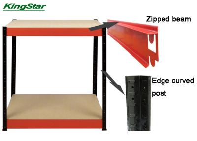 China 800 Kg Capacity Boltless Workbench With Curved Edge Post And Strengthen Beams for sale