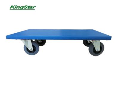 China Heavy Duty Furniture Trolley 4 Wheel Moving Dolly With Blue Anti Slip Cover for sale