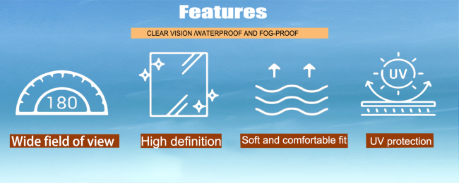 Waterproof silicone swimming goggles in use during swimming activity