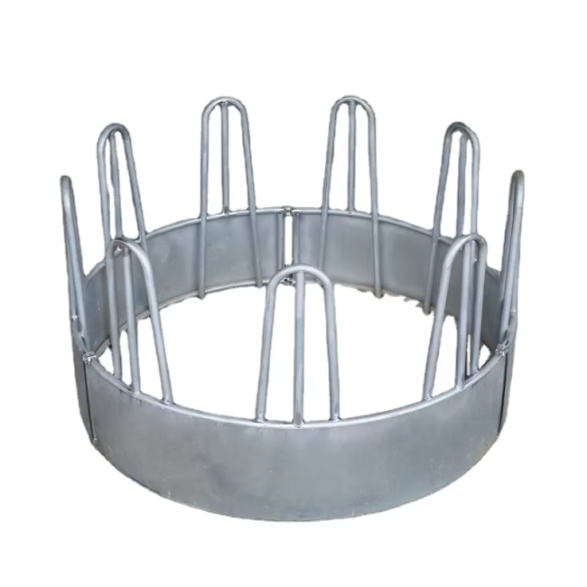 Galvanized steel round bale feeder for livestock equipment