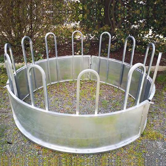 Galvanised Round Cattle Hay Feeder showing durable construction and design for livestock feeding