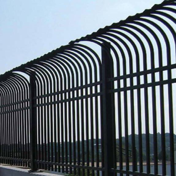 Galvanized steel garden fence panel installation example