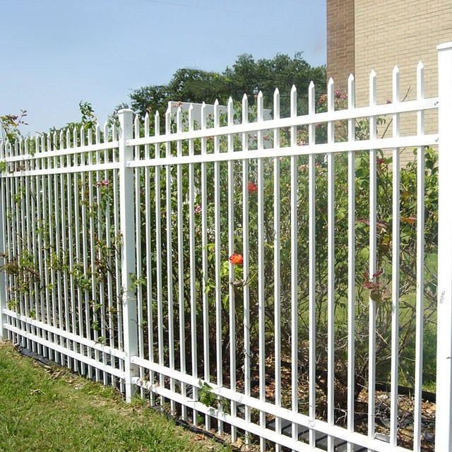 High security galvanized steel metal fence with powder coating