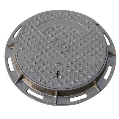 China Custom Sand Casting Cast Iron Manhole Cover With Frame Antirust Oil Finish for sale
