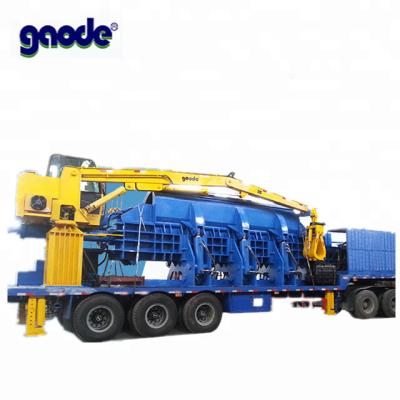 China Hydraulic Metal Scrap 15kw Mobile Car Baler Semi Automatic for sale